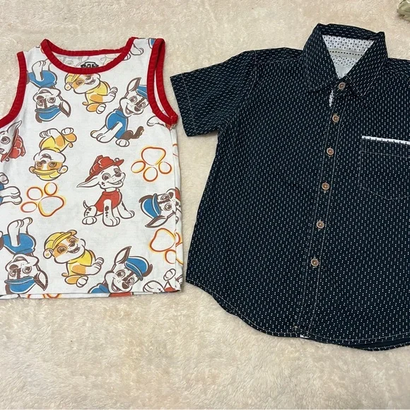 4T Kids Paw Patrol Print Tank Top and Polka Dot Shirt Set - Picture 1 of 6